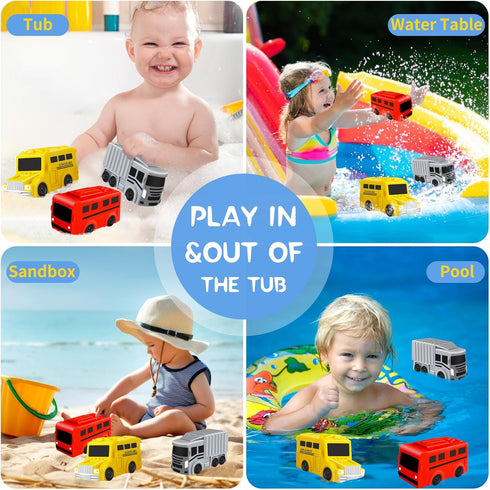 Bath Toys - Car Bath Toys Mold Free Bath Toys for Infants Toddlers,No Hole Bath Toys for Baby Toddlers,Bathtub Tub Water Pool Shower Toys for 1-6 ...