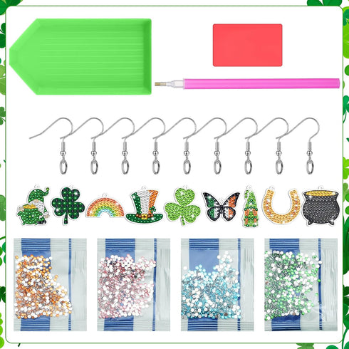 Huquary 9 Pairs Halloween Diamond Painting Earrings Making Kit with Tools 5D Dangle Drop Diamond Art Earring Kit Jewelry Making Kits for Adults Wo...