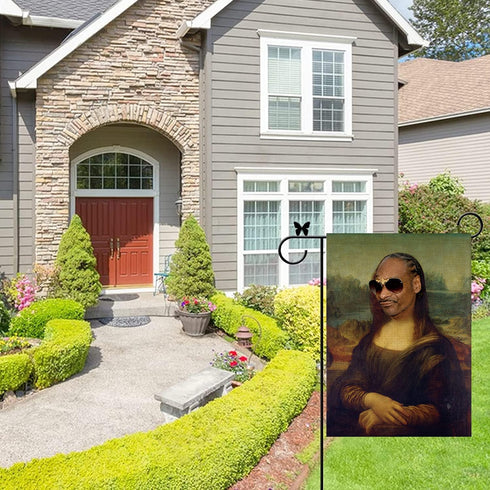 Mona Lisa Garden Flag Vertical Double Sided Funny Meme Flag for Indoor and Outdoor Yard Party Decor 12.5 x 18 Inch...