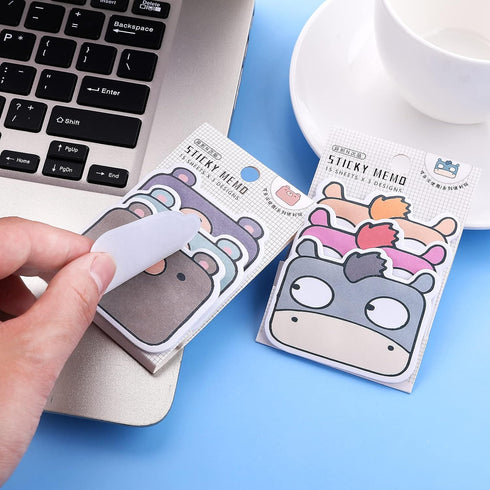 Cute Sticky Notes, 6 Pack Cartoon Sticky Notes Animals Shape Markers Flags Self-Stick Memo Pads Students Home Office Roommates Gifts Tab Supplies ...