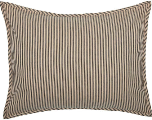 VHC Brands Sawyer Mill Ticking Stripe Sham, Standard 21x27, Charcoal Grey...