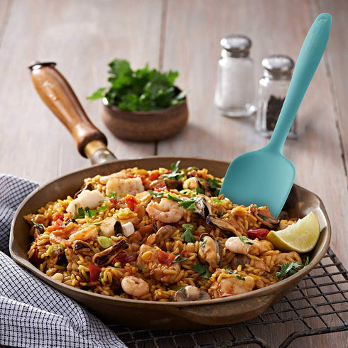 Silicone Spatula 3-piece Set, Ergonomic Handle High Heat-Resistant Spatulas, Non-stick Rubber Spatulas with Stainless Steel Core, Aqua Sky...