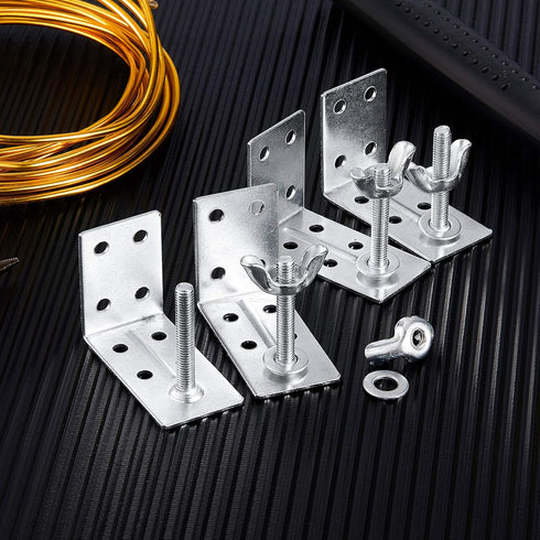 Roman Shade Wall L Bracket and Wingnut Ceiling or Wall Mount Brackets Mounting Installation L-Brackets for Roman Shade Home Window Drapery Use (8)...