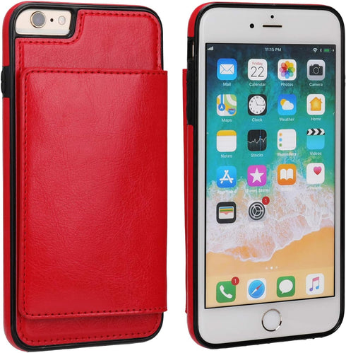KIHUWEY Compatible with iPhone 6 Plus/6S Plus Wallet Case with Credit Card Holder, Premium Leather Kickstand Durable Shockproof Protective Cover f...