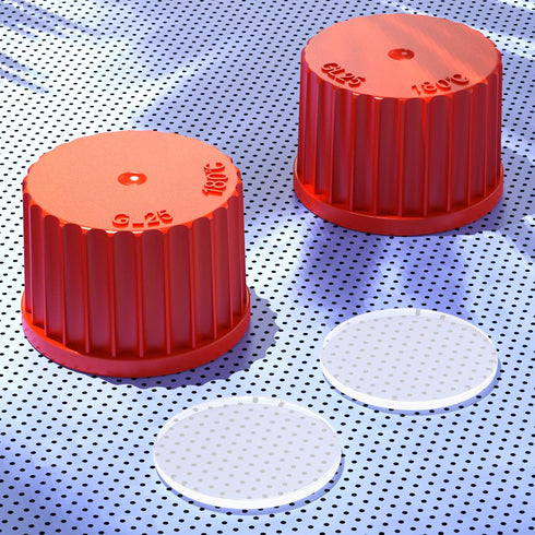 Polypropylene PBT GL25 GL32 GL45 Screw Cap with Pour Ring and Silicone Gasket for Media Bottle (GL32 PBT 2PCS)...