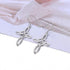 Sllaiss Sterling Silver Celtic Knot Cross Dangle Earrings White Gold Plated Good Luck Vintage Cross Drop Earrings Irish Jewelry...