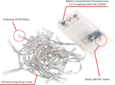 Super Z Outlet 30 Mini Bulb LED Battery Operated Fairy String Lights in Purple for Valentines Day, Romantic Wedding, Home Decoration Room Lighting...