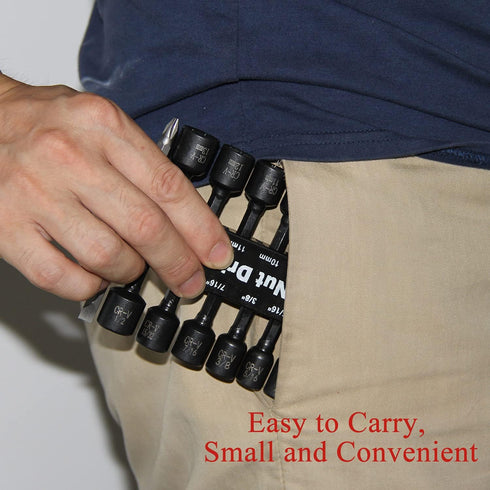 14PC Power Magnetic Nut Driver Drill Bit Set Socket Bit Adapter metric&SAE Socket for Wrench Screw 1/4" Driver Hex...
