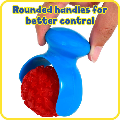 READY 2 LEARN Palm Dough Rollers - 3 Easy to Hold Arts and Crafts Tools for Kids - Set 2 - DIY Textured Patterns in Dough, Clay and Paint...