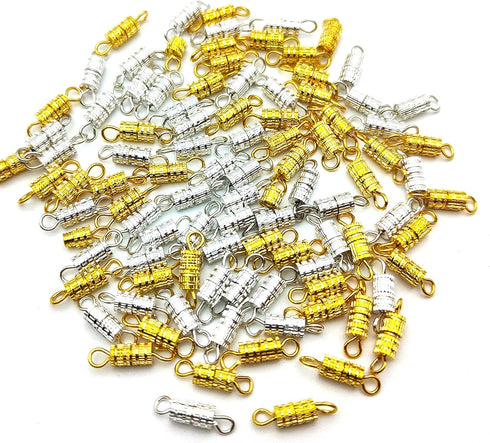 100Pcs Barrel Screw Clasps for Jewelry Making,Screw Twist Clasps Necklace Bracelet Clasp for Jewelry Finding,DIY Necklace Bracelet Supplies...