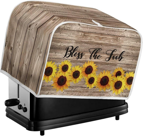 Sunflower 4 Slice Toaster Cover, Dustproof Bread Maker Oven Cover, Small Kitchen Appliance Protector, Anti-Fingerprints Kitchen Bread Machine Prot...