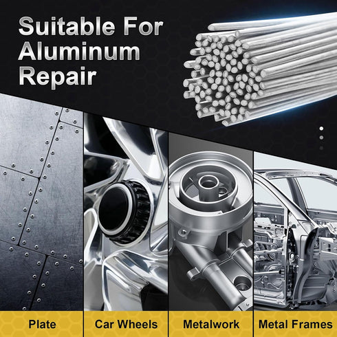 100 Rods Aluminum Welding Rod NO NEED Flux 1/16, Aluminum Repair, Brazing Aluminum Simple Solution (13" Length)...