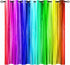 ANHOPE Rainbow Striped Curtains - Girls Colorful Vibrant Vertical Stripes Print Pattern Waterproof Grommet Window Drapes for Bedroom Kitchen Bathr...
