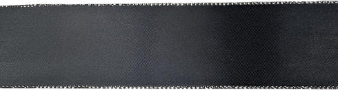 Black 1 1/2 inch 25 Yards Double Face Satin Ribbon with Silver Border for Gift Wrapping Weddings Party Invitation Decorations...