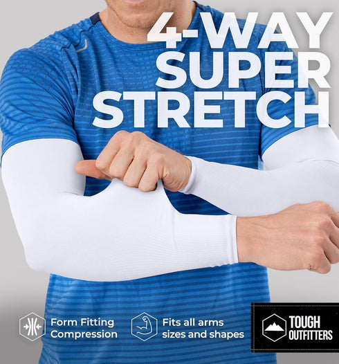 Tough Outdoors Sun Protection Sleeves - UV Arm Sleeves for Men and Women - Golf Cooling Arm Sleeves - Baseball Sun Sleeves...