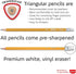 Maped - Essentials Yellow Triangular Graphite #2 Pencils - 12-Pack - Presharpened...