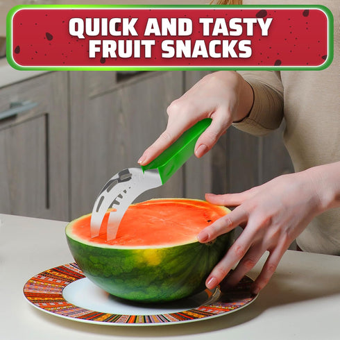Watermelon Slicer Cutter Tool – Durable Stainless Steel Blade Watermelon Cutter with Ergonomic Handle | Slice or Cube Cantaloupe & Honeydew, Quick...
