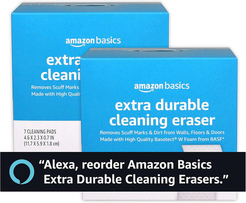 Amazon Basics Extra Durable Cleaning Eraser, White, 14 Count...