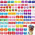 100pcs Dog Hair Bows, Bulk Cute Puppy Pet Small Dog Hair Bows with Rubber Bands, Mix Handmade Flower Puff Ball Rhinestone Pearls Dog Bows, Yorkie ...