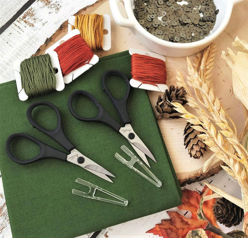 Beaditive Lightweight Sewing and Embroidery Scissors Set (2 PC) | Sewing, Embroidery, Paper Cutting, Crafting | Stainless Steel | Protective Cover...