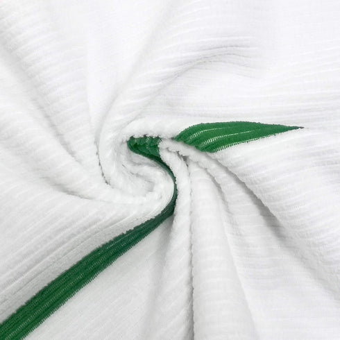 POLYTE Microfiber All-Purpose Ribbed Terry Bar Mop Towel for Home, Kitchen, Restaurant Cleaning (14x17, White w/Green Stripe) 12 Pack...