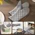 ARCLIBER Oven Mitts 1 Pair of Terry Cloth Lining - Heat Resistant Kitchen Gloves,Flame Oven Mitt Set,15 Inch...