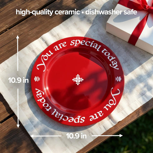 "You Are Special Today" Red Plate – Original Waechtersbach – Iconic Gift for Birthday, Graduation, Mother's Day & Milestones – German Ceramic Trad...