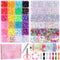 Wutubug 1500pcs Pony Beads Bracelet Making Kit, 24 Colors Friendship Bracelet Kit Kandi Beads, Letter Beads Heart Beads with Elastic String for Je...