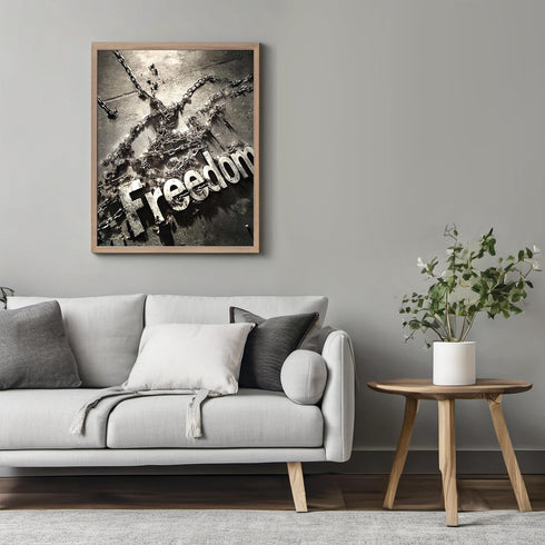 Posterizer-freedom-broken chains-inspiring typography art -1-Abstract & Modern Art Gift for Men Women Teens Decor for Home & Office- unframed wall...