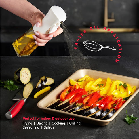 Olive Oil Sprayer For Cooking - Glass 200ml Olive Oil Spray Bottle For Oil Portion Control - Kitchen accessories Gadgets Oil Mister Spray Bottle F...
