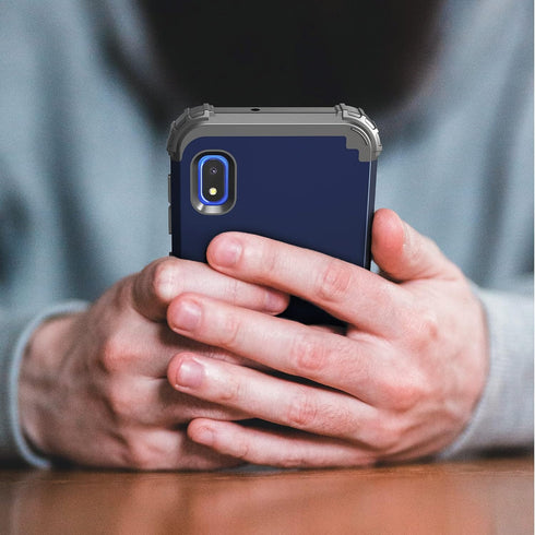 IDweel for Galaxy A10E Case with Tempered Glass Screen Protector, for Galaxy A10E, Hybrid 3 in 1 Shockproof Slim Heavy Duty Protection Hard PC Cov...