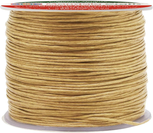 Mandala Crafts 1mm 109 Yards Tan Cotton Waxed Cord for Jewelry Making Bracelet Cord Waxed String - Beading String Thread Jewelry Cords for Necklac...