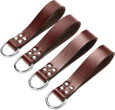 Leather Tool Belt Suspender Loops Heavy Duty Strap Connectors Accessories (Attachment 4-Piece Set) (brown)...