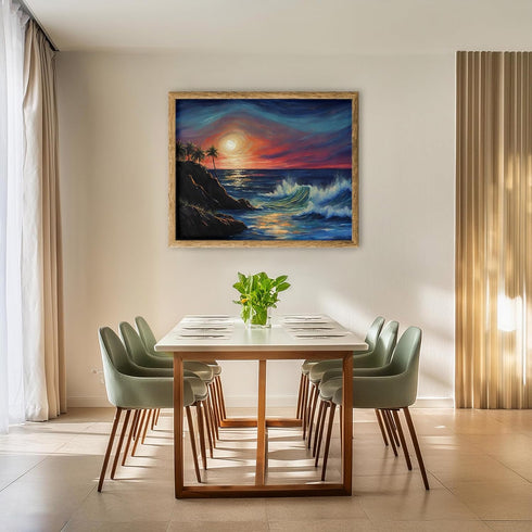 Posterizer 1 pcs- beach and the sea-abstract art 13-Landscape & Nature Art-Floral Botanical Art- Decor for Home & Office- unframed wall art...