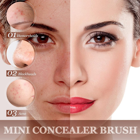 12 Pieces Small Concealer Brush Bulk Flat Lip Concealer Brush Under Eye Synthetic Fiber Makeup Eyebrow Foundation Brush for Concealing Blending Se...