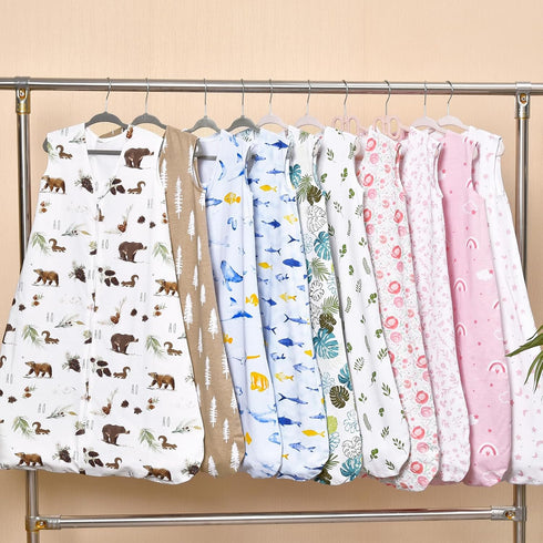 david's kids 100% Cotton Baby Sleep Sack 12-18 Months, Ultra Soft Baby Wearable Blankets with 2-Way Zipper, 2 Pack Comfy Toddler Sleeping Bags for...
