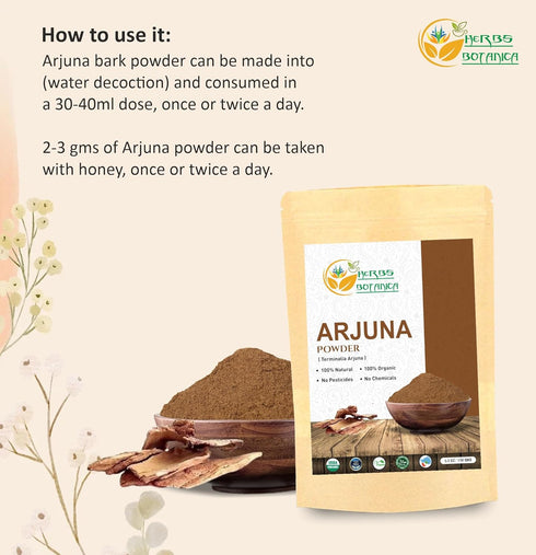 USDA Organic Arjuna Powder Wildcrafted Terminalia Arjuna Supplement for Wellness and Traditional Rejuvenative Arjun Ki Chhaal 5.5oz,150 g...