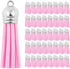 Mandala Crafts 100 Pcs Light Pink Faux Suede Tassels Bulk Keychain Making Supplies - Small Leather Tassels for Charms, Jewelry Making, and DIY Cra...