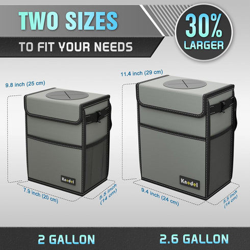 K KNODEL Car Trash Can, Waterproof Garbage Can, Trash Bag with Lid, Leak-Proof Car Bin, Trash Hanging Bag for SUV (Medium, Gray)...