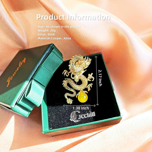 2024 Year of the Dragon Brooch Gold Dragon Brooch Brooch Pins for Women Fashion National Style Corsage Accessory for Coat Suit Mother's Day Gifts ...