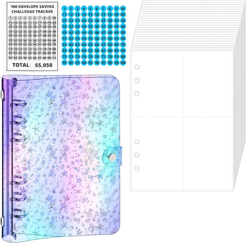 2023 New 100 Envelopes Challenge Binder to Save $5,050 in 100 Days, 100 Envelopes Money Saving Challenge Kit, 100 Slots A5 Money Saving Budget Bin...