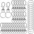 104PCS Swivel Snap Hooks with Key Rings, Metal Lobster Claw Clasp, Keychain Rings for Crafts(Silver, 1.37inch(36mm)...