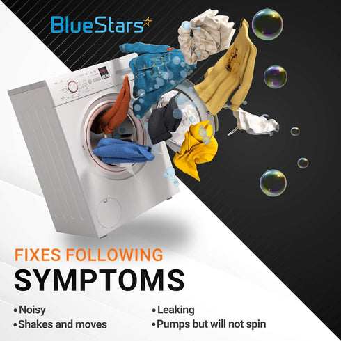 Ultra Durable WH1X2727 Washer Dampening Strap Replacement Part by Blue Stars – Exact Fit for GE & Hotpoint Washers – Replaces WH1X10046 AP2044899 PS271100 - Pack of 4