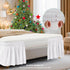 Biscaynebay Wrap Around Bed Skirts for King & Cal King Beds Extra Short Drop of 9", White Elastic Dust Ruffles Easy Fit Wrinkle & Fade Resistant S...