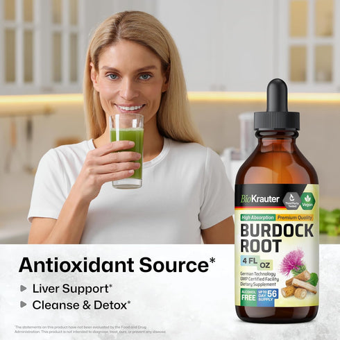 Burdock Root Tincture - Antioxidant Support Liquid Supplement - Organic Burdock Root Extract - Alcohol and Sugar Free - Vegan Drops 4 Fl.Oz....