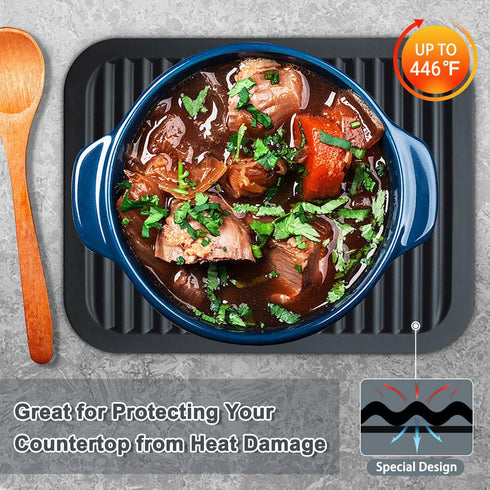 Walfos Silicone Trivets for Hot Pots and Pans - Heat Resistant Hot Pads for Kitchen Counter- Multi-Purpose & Versatile Trivet Mat - Long-Lasting &...