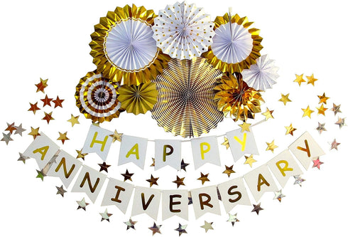 Happy Anniversary Banner Anniversary Decorations for wedding Birthday Party...