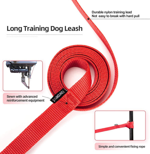 Dog/Puppy Obedience Recall Training Agility Lead-15 ft 20 ft 30 ft 40 ft 50 ft Long Leash -for Training Leash, Play, Safety, Camping,or Backyard (...