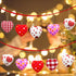 EBaokuup 30 Pcs Valentines Fabric Heart Ornament for Hanging-6 Styles Red Pink Buffalo Plaid Check-Heart-Shaped Hanging Decoration for Valentine's...
