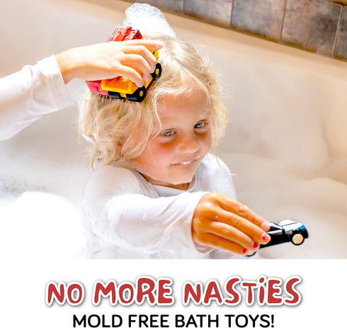 SplashEZ Mold Free Bath Toys for Babies and Toddlers, Car No Hole Bath Toys, Bath Toys no Mold for Tub, Beach, Pool, BPA-Free, Safe, Fun Infant Ba...